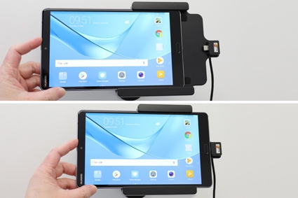 Brodit Aktiv holder med USB-kabel og cigaretadapter, Huawei MediaPad M5 8.4 