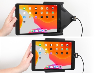 Brodit Aktiv holder med USB-kabel og cigaretadapter, Apple iPad 10.2 7th Gen (A2197, A2198, A2200)/8th Gen (A2428, A2429, A2430, A2270)/9th Gen (A2602, A2603, A2604, A2605)
