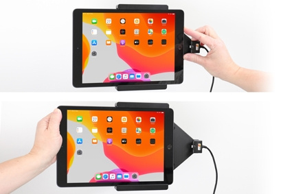 Brodit Aktiv holder med USB-kabel og cigaretadapter, Apple iPad 10.2 7th Gen (A2197, A2198, A2200)/8th Gen (A2428, A2429, A2430, A2270)/9th Gen (A2602, A2603, A2604, A2605)