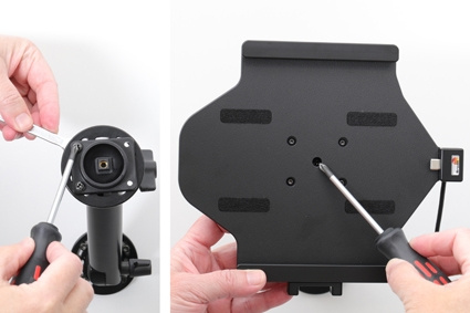 Brodit Aktiv holder med USB-kabel og cigaretadapter, Samsung Galaxy Tab S6 Lite SM-P610/SM-P615 