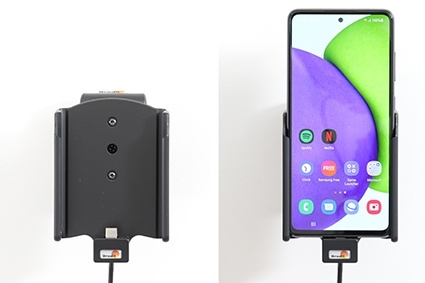Brodit Aktiv holder med USB-kabel og cigaretadapter, Samsung Galaxy A52 SM-A52F/DS/A52S 5G SM-A528B. SM-A528B/DS