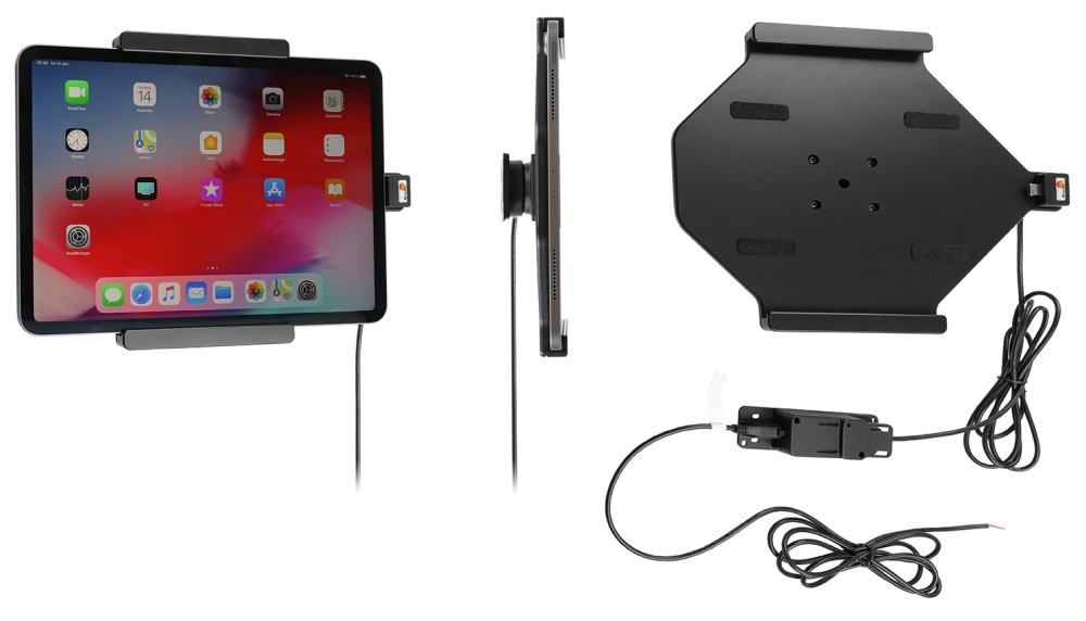 Brodit Aktiv holder til fast installation, Apple iPad Air 11 (A2902, A2903, A2904)/Air 11 2025 M3 (A3266, A3267, A2370)/Air 4th Gen (A2072, A2316, A2324, A2325)/Air 5th Gen (A2588, A2589, A2591)/Pro 11 2018 (A1980, A2013, A1934, A1979)/Pro 11 2020 2nd Gen