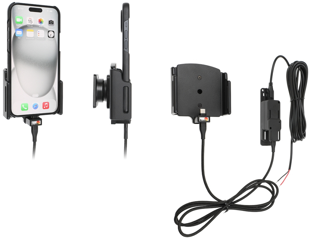 Brodit Aktiv holder til fast montering, Apple iPhone 15 Plus/15 Pro Max/16 Plus/16 Pro Max