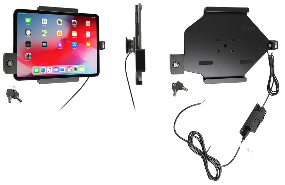 Brodit Holder med nøglelås, Apple iPad Air 11 (A2902, A2903, A2904)/Air 11 2025 M3 (A3266, A3267, A2370)/Air 4th Gen (A2072, A2316, A2324, A2325)/Air 5th Gen (A2588, A2589, A2591)/Pro 11 2018 (A1980, A2013, A1934, A1979)/Pro 11 2020 2nd Generation  (A2068