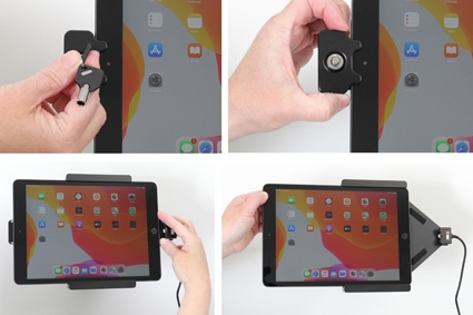 Brodit Holder med nøglelås, Apple iPad 10.2 7th Gen (A2197, A2198, A2200)/8th Gen (A2428, A2429, A2430, A2270)/9th Gen (A2602, A2603, A2604, A2605)