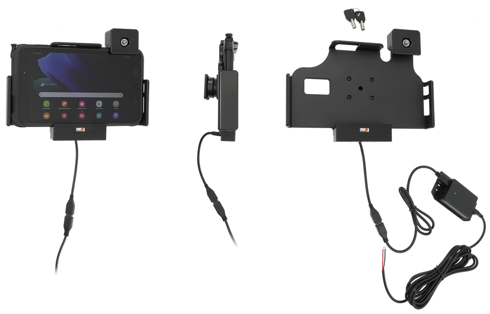 Brodit Holder med nøglelås, Samsung Galaxy Tab Active 2 SM-T390/SM-T395/3 SM-T570/SM-T575/5 SM-X300/SM-X306B