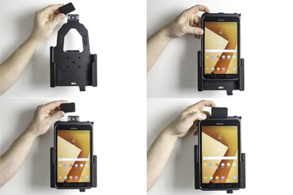 Brodit Holder med fjederlås, Samsung Galaxy Tab Active 2 SM-T390/SM-T395/3 SM-T570/SM-T575/5 SM-X300/SM-X306B