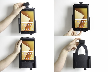 Brodit Holder med fjederlås, Samsung Galaxy Tab Active 2 SM-T390/SM-T395/3 SM-T570/SM-T575/5 SM-X300/SM-X306B