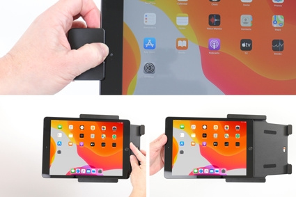 Brodit Holder med fjederlås, Apple iPad 10.2 7th Gen (A2197, A2198, A2200)/8th Gen (A2428, A2429, A2430, A2270)/9th Gen (A2602, A2603, A2604, A2605)