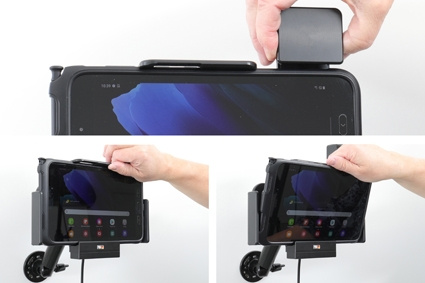 Brodit Holder med fjederlås, Samsung Galaxy Tab Active 2 SM-T390/SM-T395/3 SM-T570/SM-T575/5 SM-X300/SM-X306B