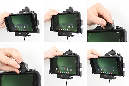 Brodit Holder med fjederlås, Samsung Galaxy Tab Active 3 SM-T570/SM-T575/5 SM-X300/SM-X306B