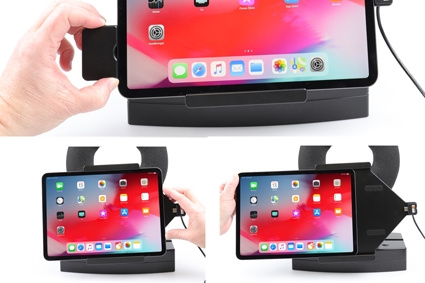 Brodit Holder med fjederlås, Apple iPad Air 11 (A2902, A2903, A2904)/Air 11 2025 M3 (A3266, A3267, A2370)/Air 4th Gen (A2072, A2316, A2324, A2325)/Air 5th Gen (A2588, A2589, A2591)/Pro 11 2018 (A1980, A2013, A1934, A1979)/Pro 11 2020 2nd Generation  (A206