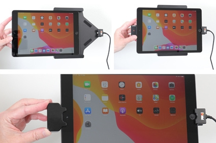 Brodit Holder med fjederlås, Apple iPad 10.2 7th Gen (A2197, A2198, A2200)/8th Gen (A2428, A2429, A2430, A2270)/9th Gen (A2602, A2603, A2604, A2605)