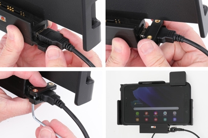 Brodit Holder med fjederlås, Samsung Galaxy Tab Active 2 SM-T390/SM-T395/3 SM-T570/SM-T575/5 SM-X300/SM-X306B