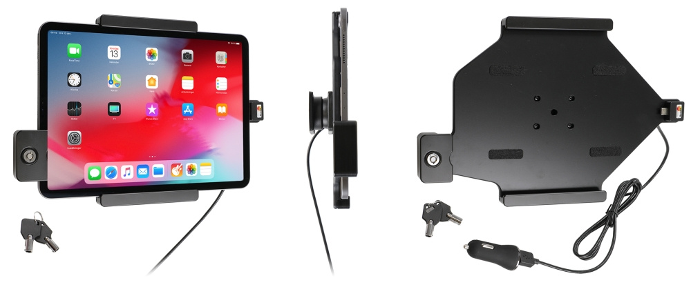 Brodit Holder med nøglelås, Apple iPad Air 11 (A2902, A2903, A2904)/Air 11 2025 M3 (A3266, A3267, A2370)/Air 4th Gen (A2072, A2316, A2324, A2325)/Air 5th Gen (A2588, A2589, A2591)/Pro 11 2018 (A1980, A2013, A1934, A1979)/Pro 11 2020 2nd Generation  (A2068