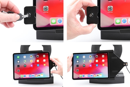 Brodit Holder med nøglelås, Apple iPad Air 11 (A2902, A2903, A2904)/Air 11 2025 M3 (A3266, A3267, A2370)/Air 4th Gen (A2072, A2316, A2324, A2325)/Air 5th Gen (A2588, A2589, A2591)/Pro 11 2018 (A1980, A2013, A1934, A1979)/Pro 11 2020 2nd Generation  (A2068