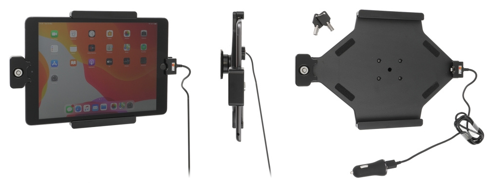 Brodit Holder med nøglelås, Apple iPad 10.2 7th Gen (A2197, A2198, A2200)/8th Gen (A2428, A2429, A2430, A2270)/9th Gen (A2602, A2603, A2604, A2605)