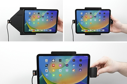 Brodit Holder med fjederlås, Apple iPad 10th Gen (A2696, A2757, A2777)/2025 A16 (A3354, A3355, A3356)