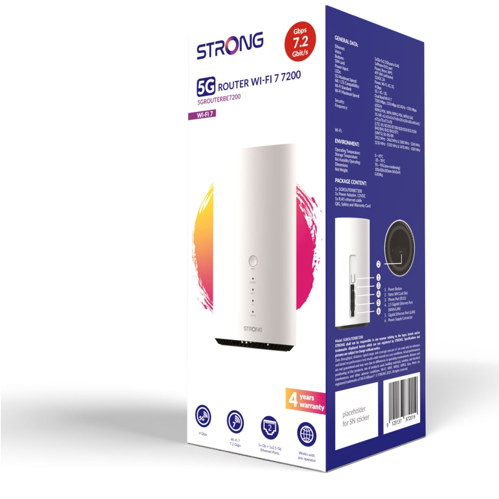 Kraftig 5G+-router, Wi-Fi 7 BE7200