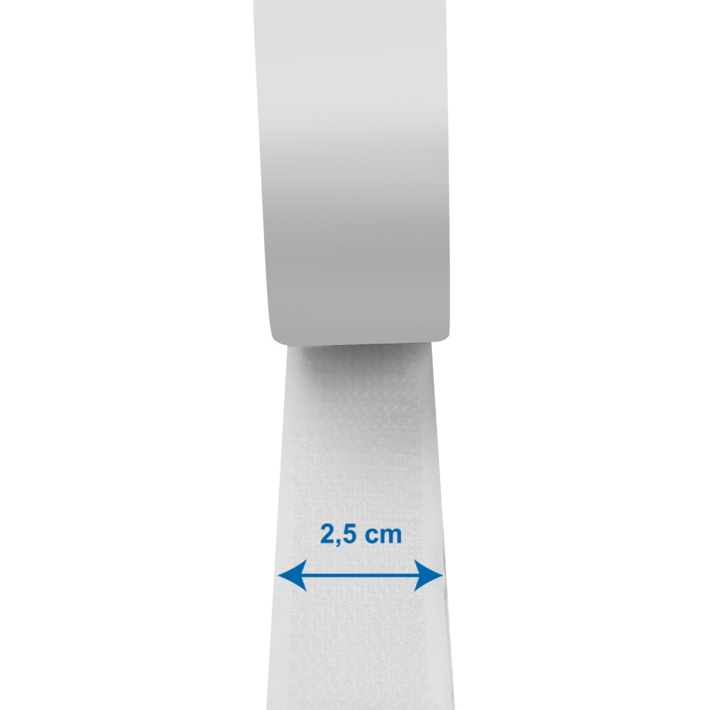 LogiLink selvklæbende velcrobånd 25 mm x 5 m, hvid