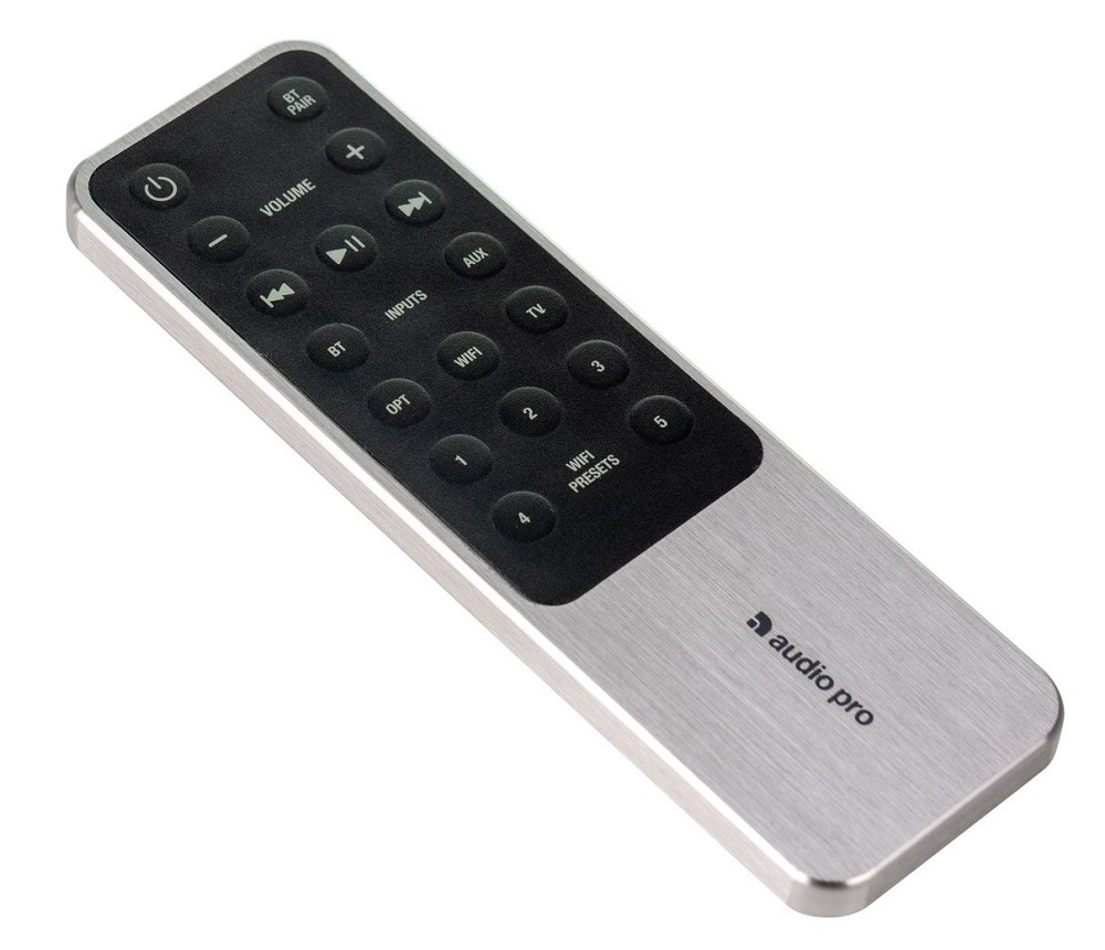 Audio Pro A26/A36 fjärrkontroll i metall