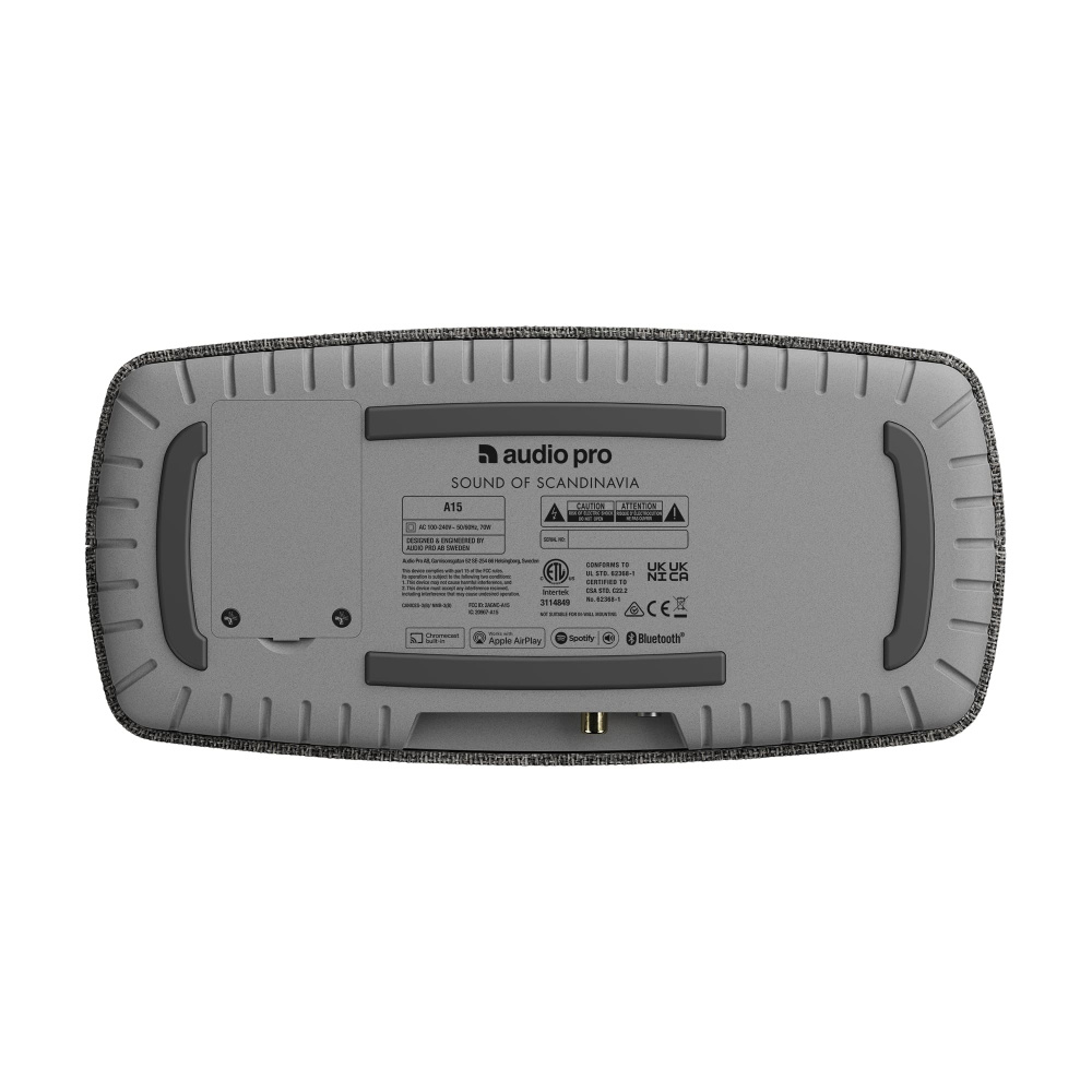 Audio Pro A15 WiFi- og Bluetooth-højttaler med AirPlay 2 & Chromecast, mørkegrå