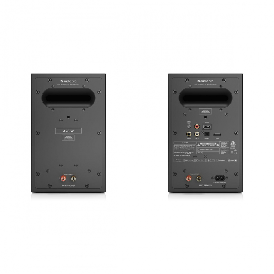 Audio Pro A28 W aktive standerhøjttalere med Wi-Fi, sort