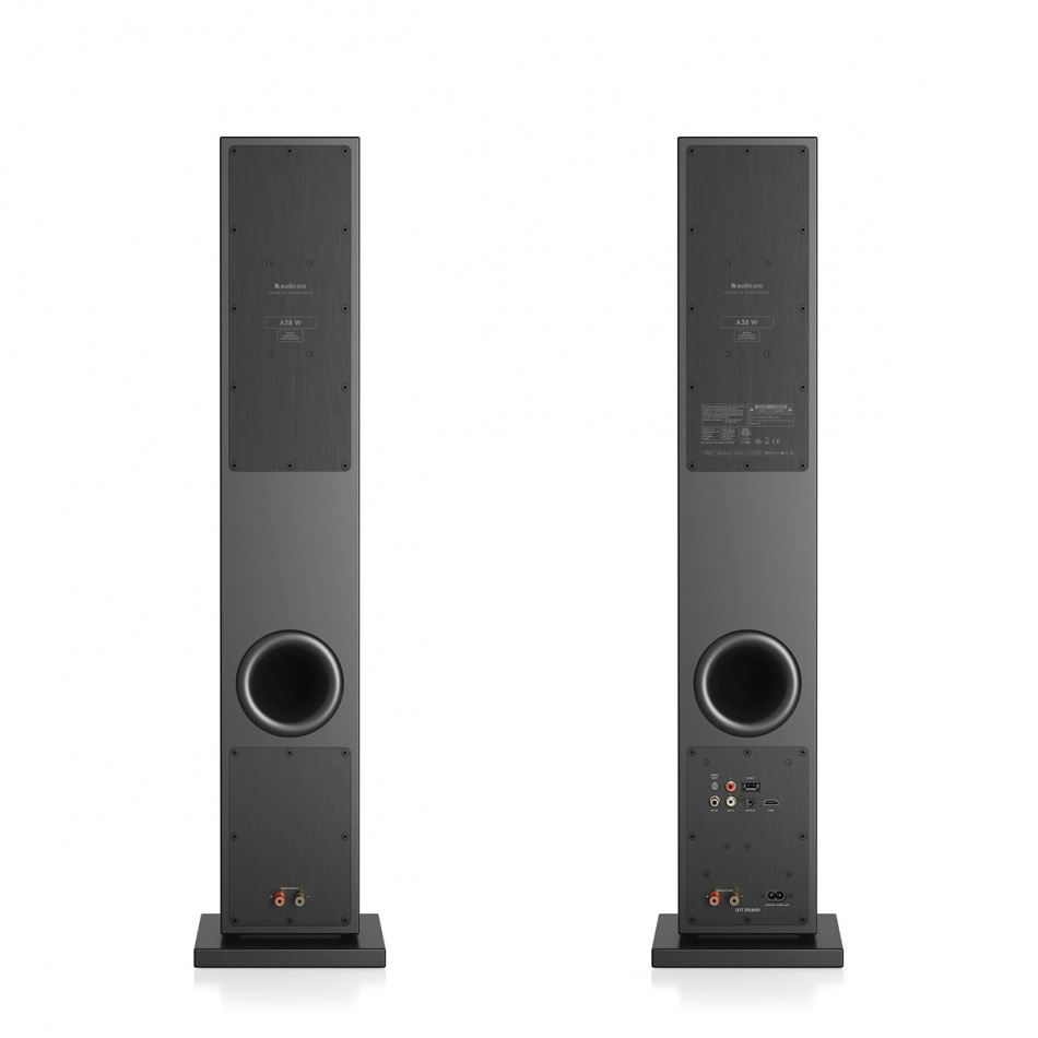 Audio Pro A38 W aktive gulvhøjttalere med Wi-Fi, sort