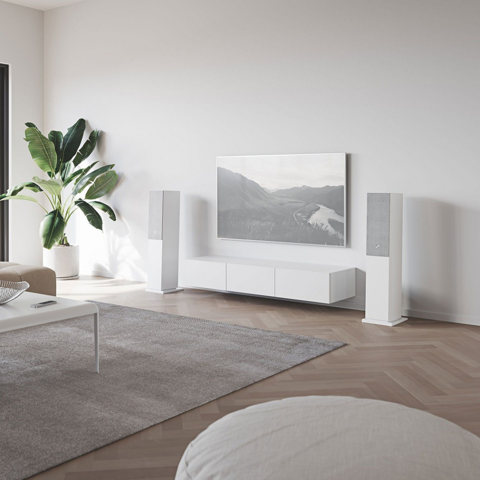 Audio Pro A48 aktiva golvhögtalare med Wi-Fi, vitt par