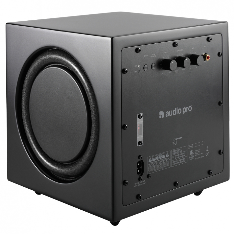 Audio Pro Addon C-Sub, aktiv subwoofer med nätverk, svart