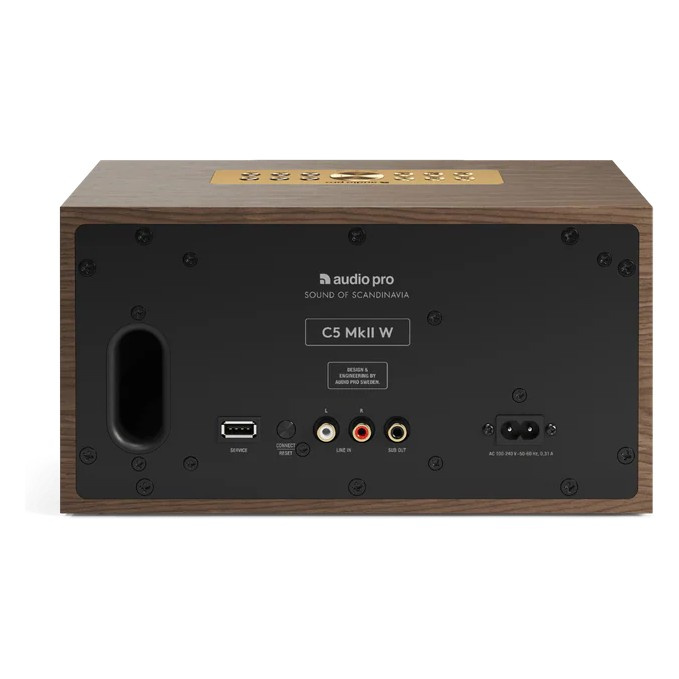 Audio Pro C5 MKII W, WiFi-højttaler, valnød