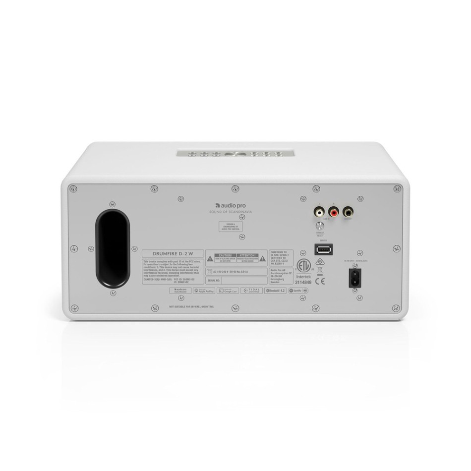 Audio Pro Drumfire D-2 W højttaler med Chromecast & AirPlay 2, hvid