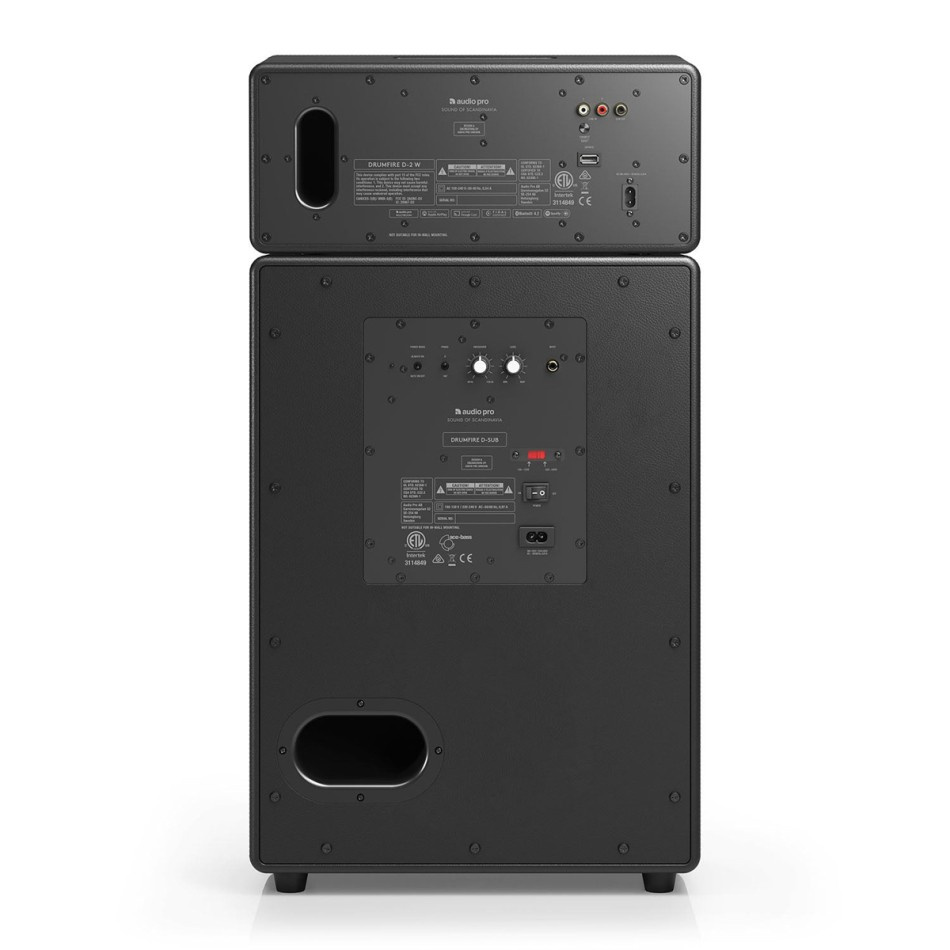 Audio Pro Drumfire II W Wi-Fi-højttaler med Google Cast & AirPlay 2, sort