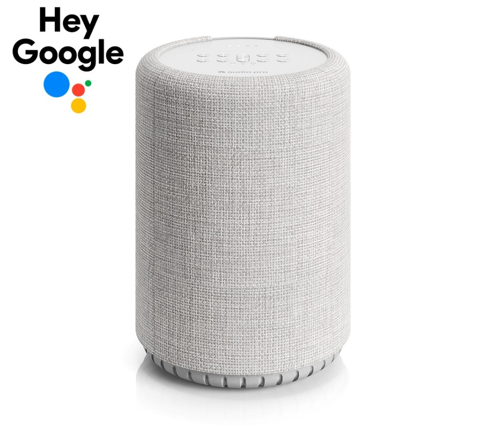 Audio Pro G10 i ljusgrått, röststyrd smarthögtalare