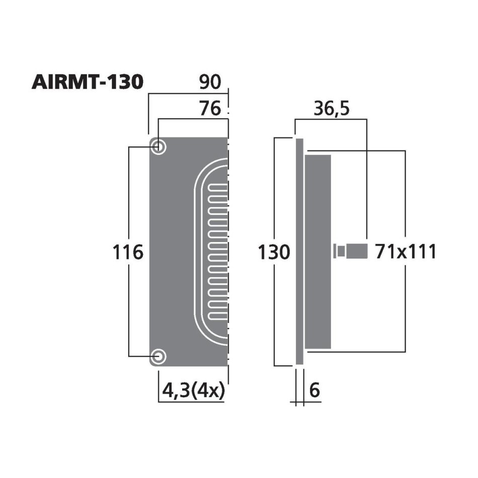Monacor AIRMT-130, AMT-bånddiskant, 8 ohm