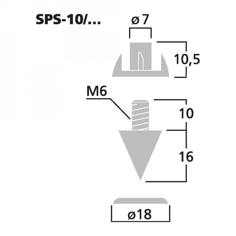Monacor SPS10-Black Chrome højttalerspikes i metal, 4-pak
