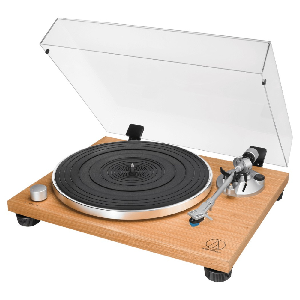 Audio Technica AT-LPW30TK pladespiller med AT-VM95C-pickup, teak