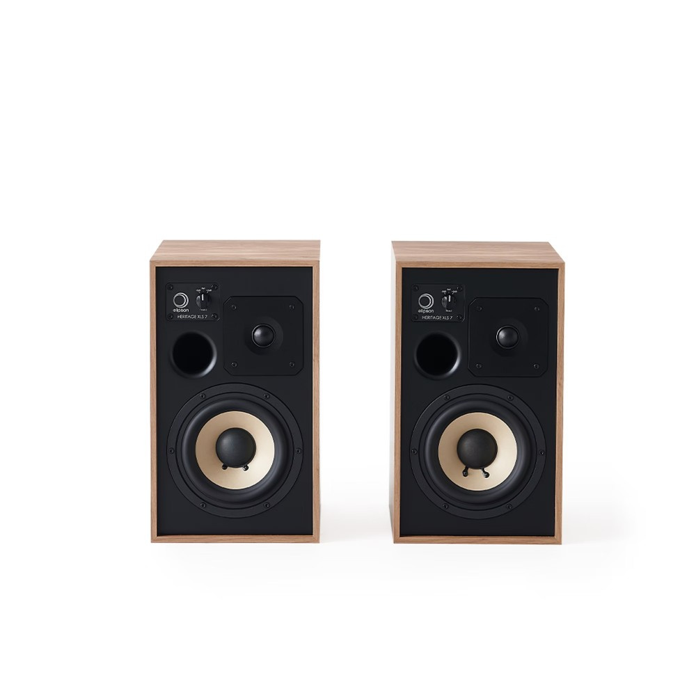 Elipson Heritage XLS7 retroinspirerede stativhøjttalere, par i lys eg