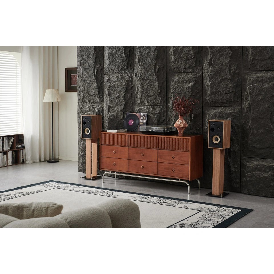 Elipson Heritage XLS7 retroinspirerede stativhøjttalere, par i lys eg
