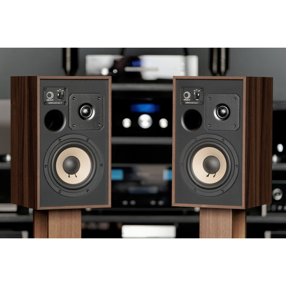 Elipson Heritage XLS7 retro-inspirerede stativhøjttalere, valnød, par