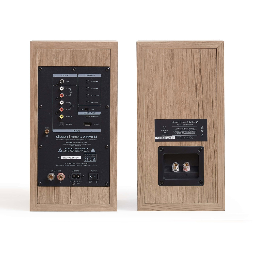 Elipson Horus 6 Active BT Lys Træ/Beige, par