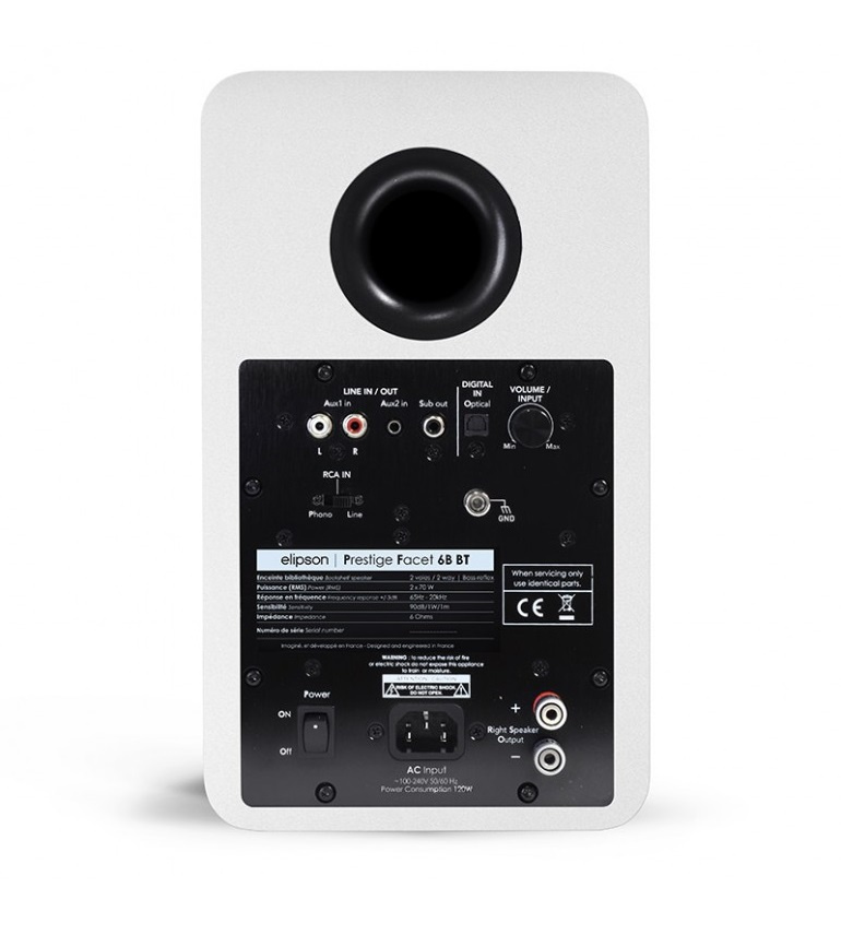 Elipson Prestige Facet 6B BT aktiva högtalare, vitt par