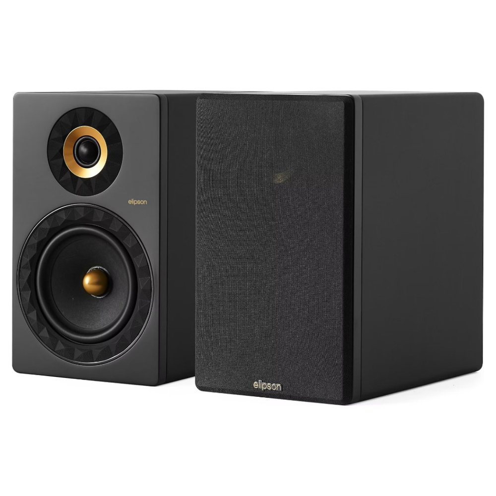 Elipson Prestige Facet II 8B stativhøjttalere, mat sort/guld par