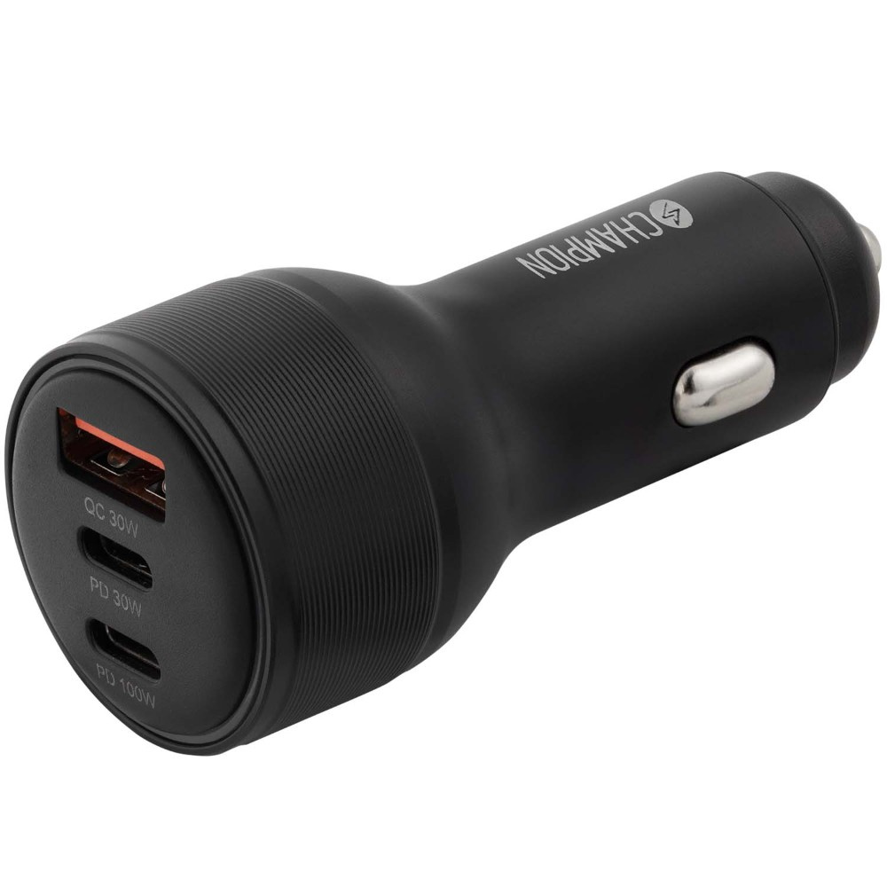 Champion Billaddare 130W 3-port QC/PD, sort