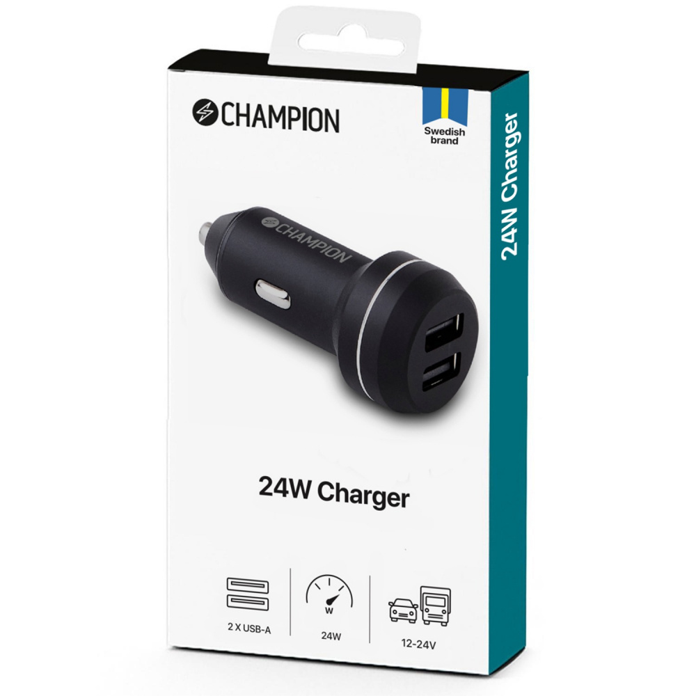Champion USB-billader 2-porte, 24W