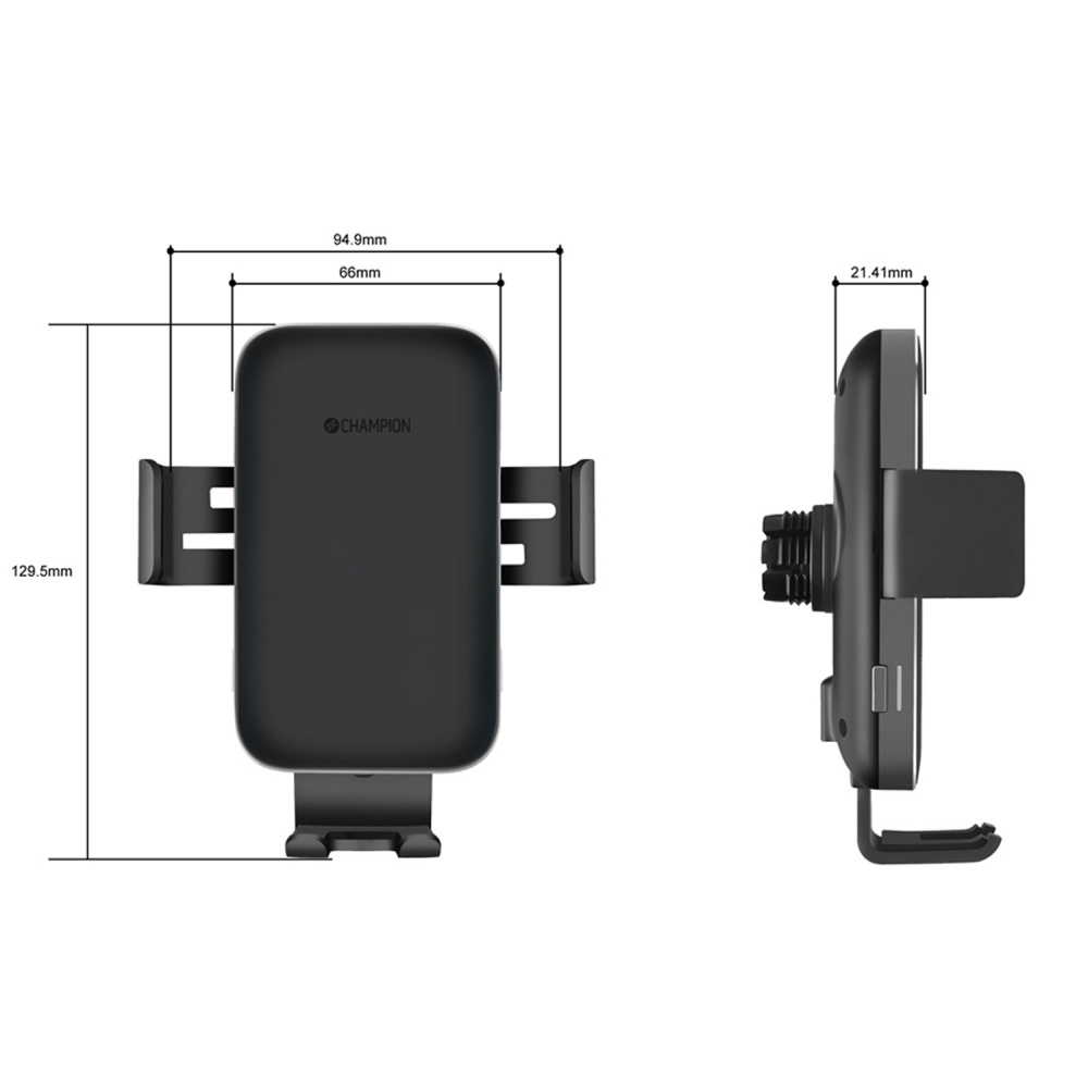 Champion CHMH240, mobilhållare med trådlös QI-laddare