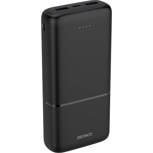 Deltaco PB-C1008 powerbank med 20 000 mAh, 20 W PD, sort