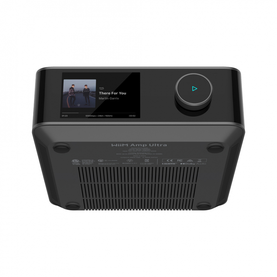 Wiim Amp Ultra streamingforstærker med HDMI ARC & Chromecast, mørkegrå