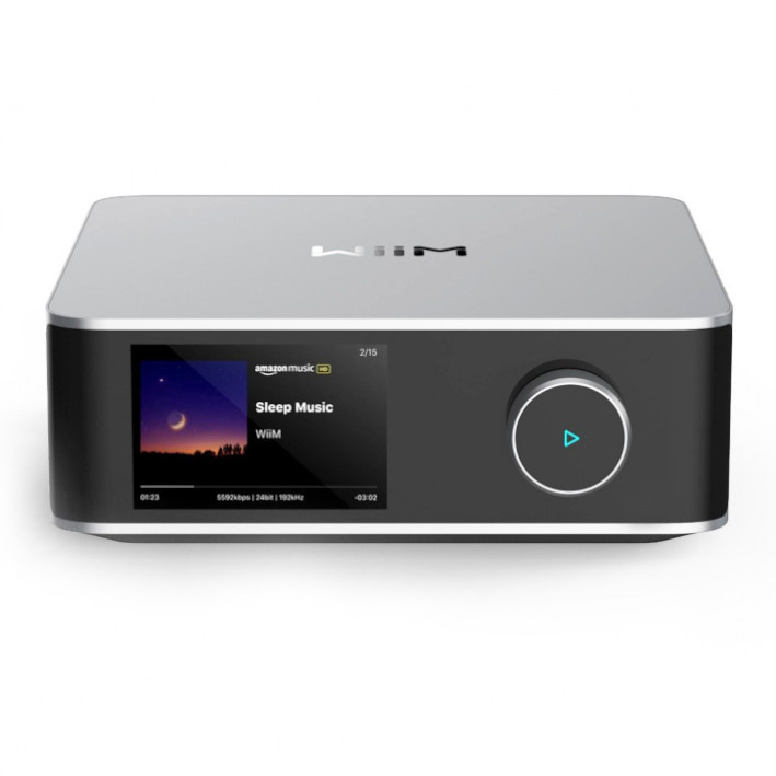 Wiim Amp Ultra streamingforstærker med HDMI ARC & Chromecast, sølv