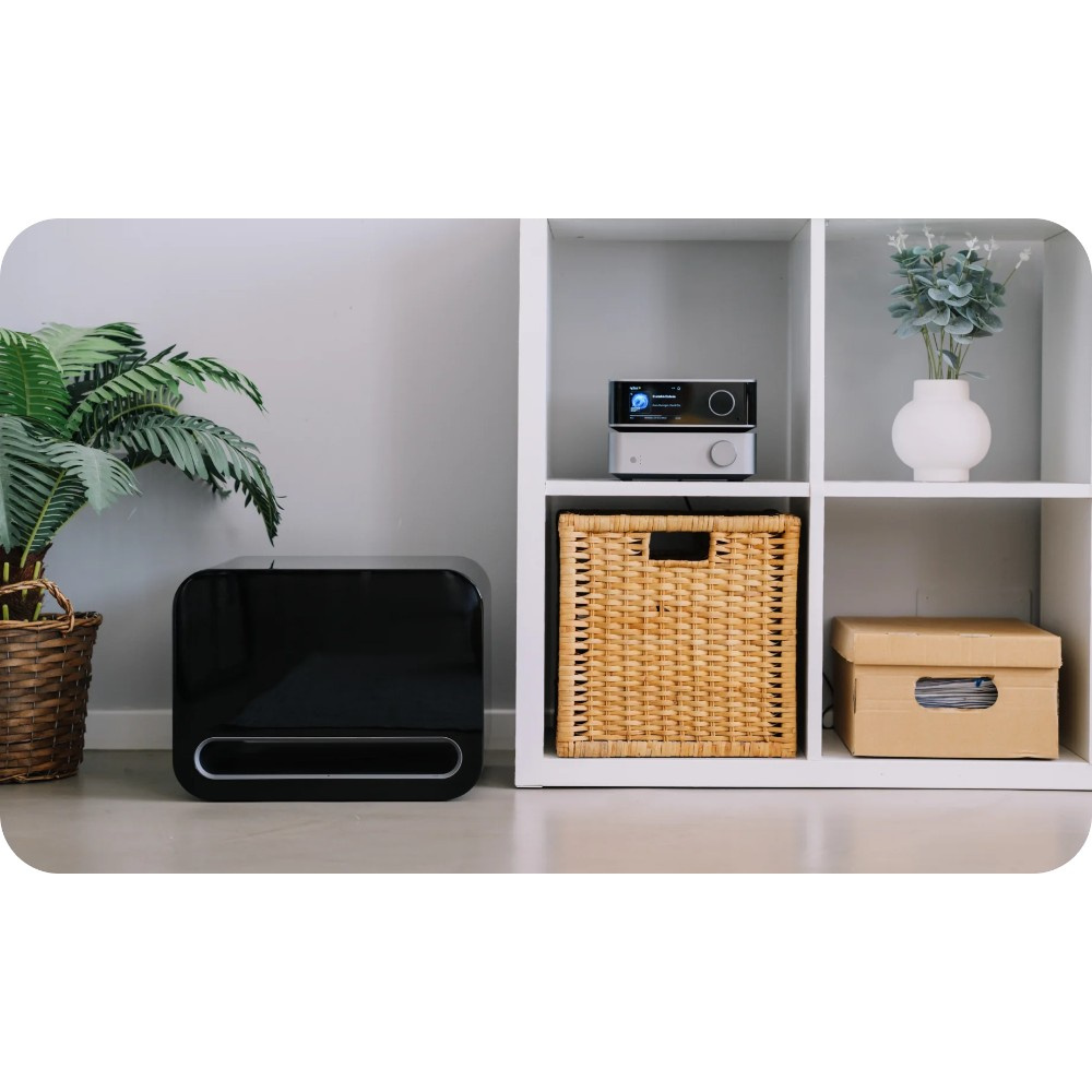 WiiM Sub Pro kompakt trådløs subwoofer, sort